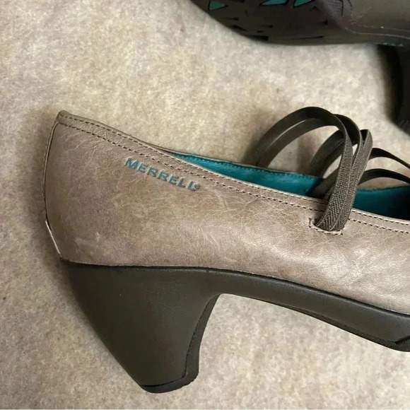 Merrell Cycling Evera Cross Gray Leather Slip on Performance Heels Women’s 7.5 - Picture 7 of 12